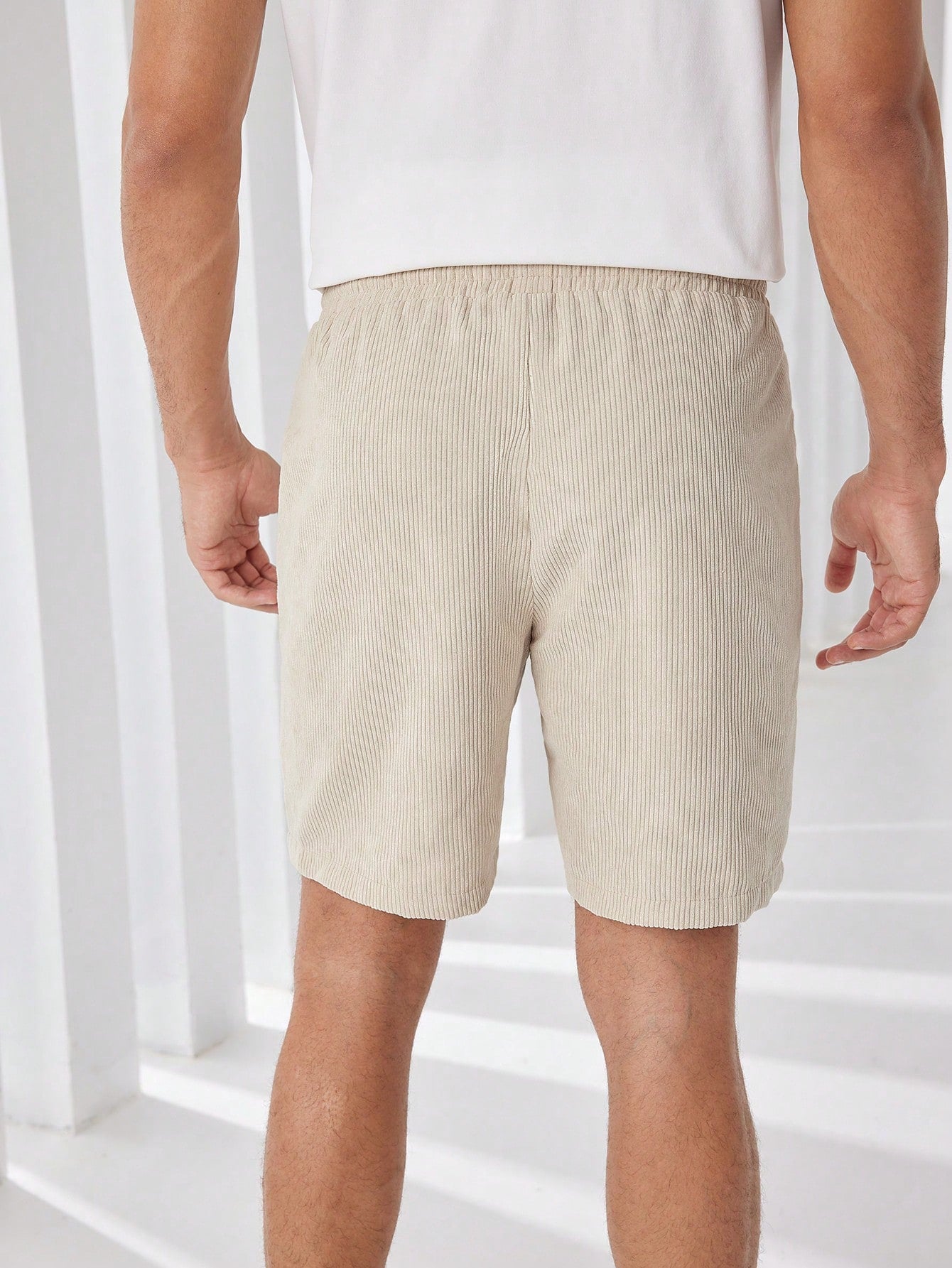 Räfflade Shorts - Beige